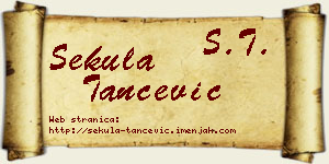 Sekula Tančević vizit kartica